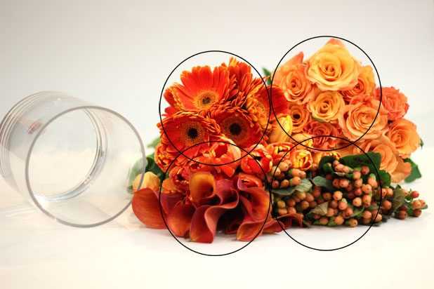 Оформление стола цветами