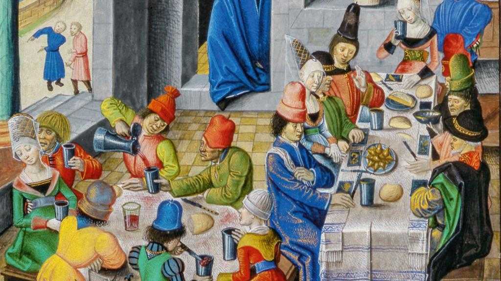 Принятие пищи в средневековье