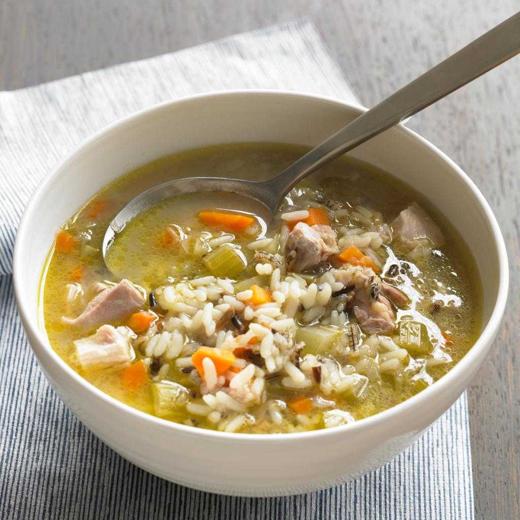 диетический суп на курином бульоне с рисом