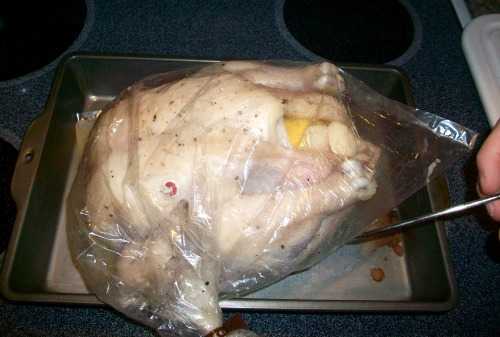 готовим курицу с телятиной и фруктами