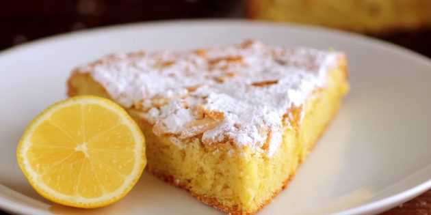 Лимонно-миндальный пирог без муки