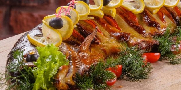 Вкусные блюда из судака: Судак, запечённый с овощами