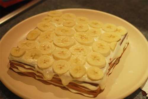 Торт из печенек и банана