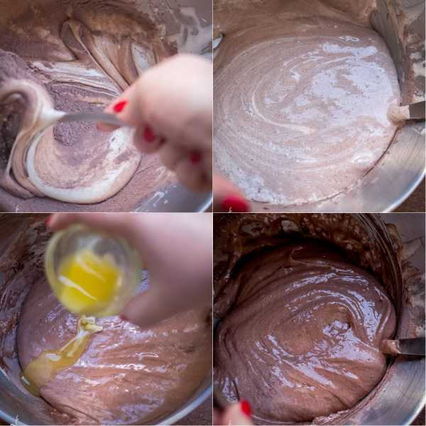 Приготовление теста для шоколадного бисквита